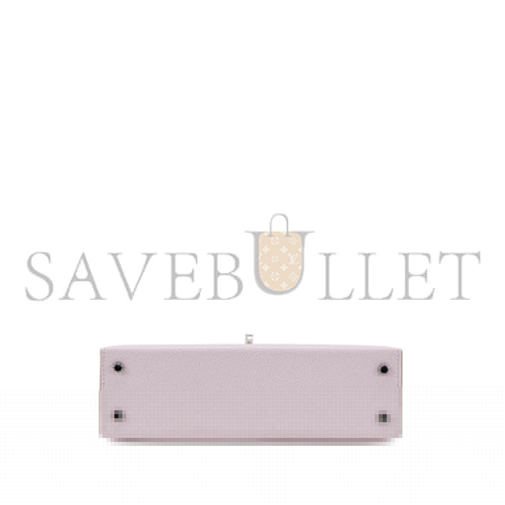HERMÈS MAUVE PALE EPSOM MINI KELLY SELLIER 20 PALLADIUM HARDWARE (19*12*5.5cm)